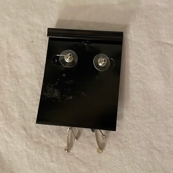 New Lydia Rose Silver Toned Long Dangle Earrings | Metallic - Picture 5 of 6